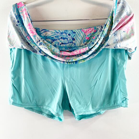 Lilly Pulitzer Luxletic Alia Mini Skirt Skort Blue Pink XL - Picture 4 of 6